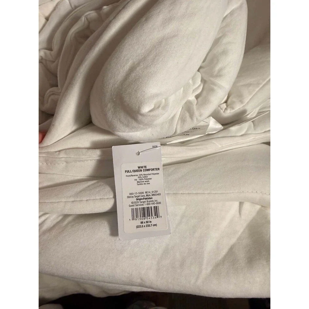 Full Queen White Jersey Comforter Room Essentials Midweight New OEKO-TEX